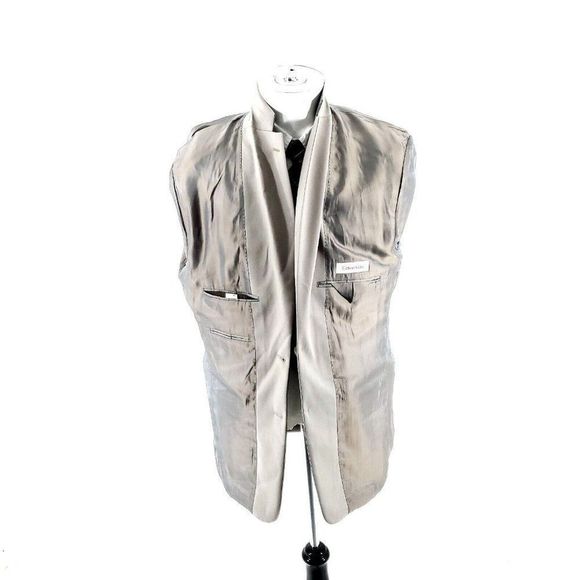 Calvin Klein Wool 2 Button Blazer 40R Light Gray - Picture 9 of 10